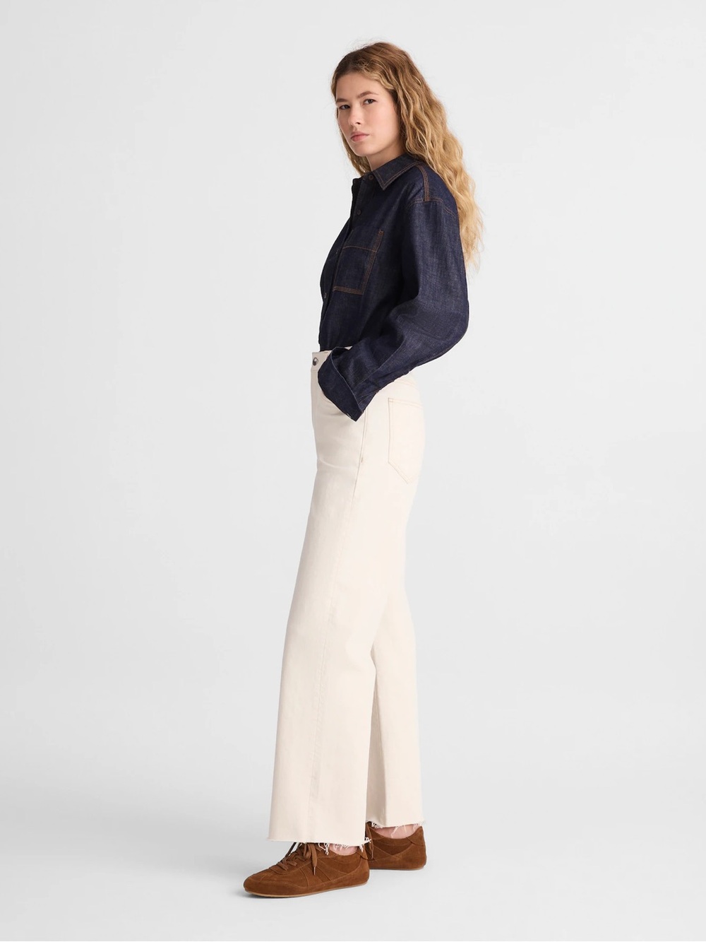 Madewell The Perfect Vintage Wide-Leg Crop Jean in Vintage Canvas Size 25 NWT - Picture 3 of 13